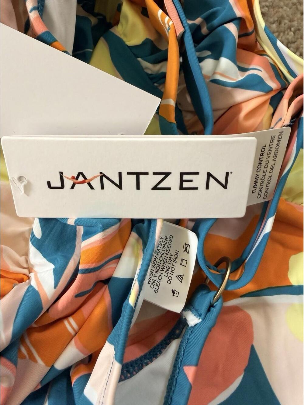 Jantzen One Piece Swimsuit Paradise Palms Tropical Floral Size 24W - Picture 4 of 9